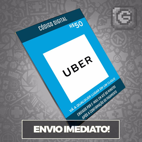 Imagem 1 de 1 de Cartão Pré-pago Uber R$ 50 Reais