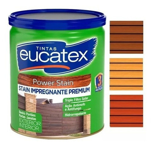 Stain Power Impregnante Madeira 900ml - Eucatex Cor Mogno