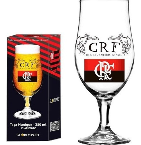 Taça Personalizada Flamengo Crf Para Chopp E Cerveja - 380ml