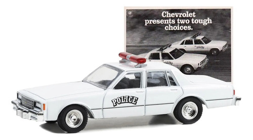 Greenlight 1980 Chevrolet Impala 9c1 Police Vintage Ad Cars Color Blanco