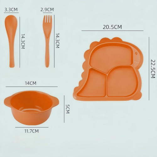 Wv Juego De Vajilla Portátil De Dinosaurios Para Niños.