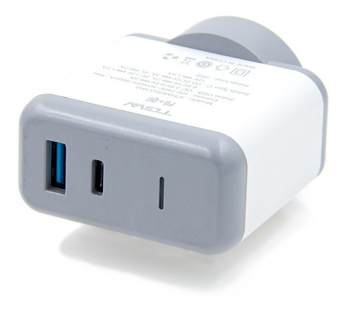 Cargador Con 1 Puerto Usb + 1 Un Puerto Tipo C Celular Tgw