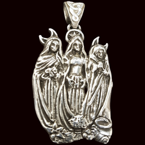 Dije Wicca Triple Diosa 6 X 3 Cm 18 Gr En Plata Art 683