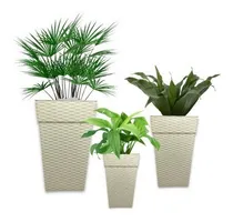 Comprar Kit 03 Vasos Coluna Rattan Para Flores E Plantas 10l 17l 28l