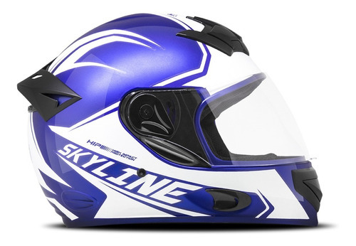 Capacete Moto Fechado Mixs Mx2 Skyline Tamanhos Cores Tamanho Do Capacete 62 Cor Azul/branco