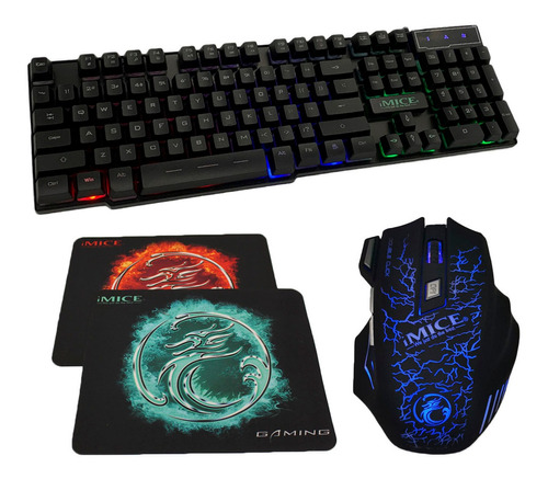 Pack Imice Gamer Teclado Ak600 + Mouse A7 + Mousepad S