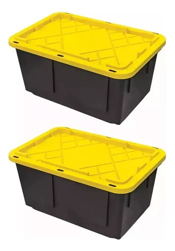 2 Pack Caja De Almacenamiento De Plástico Resistente 102 Lts