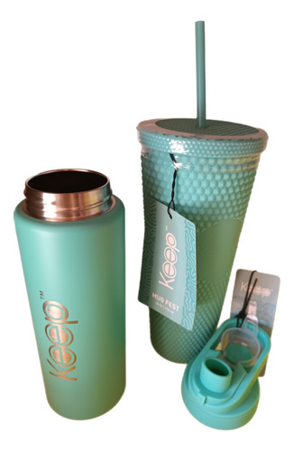 Set De Termicos Mug Tumbler - Botella Insulada Keep 