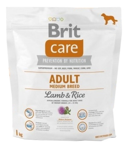 Imagen 1 de 2 de Alimento Brit Brit Care Adult para perro adulto de raza mediana sabor cordero y arroz en bolsa de 1kg