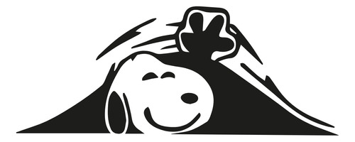 Vinil Sticker Asomado Snoopy Asomando 10x22 Cm 1 Pz