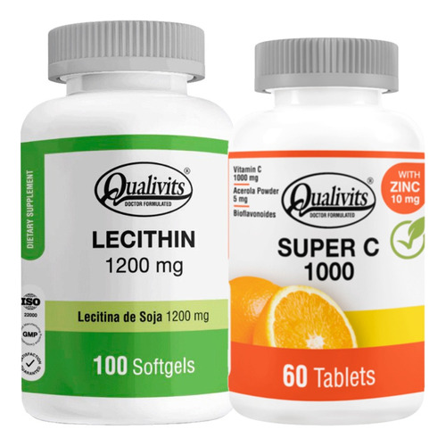 Super Vitamina C, Zinc + Lecitina De Soja X 100 - Qualivits