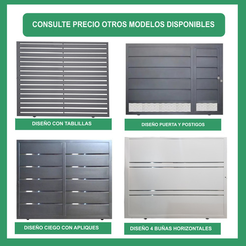 Porton Corredizo Tablillas Verticales De 2.50 X 2.10 Gris Oscuro