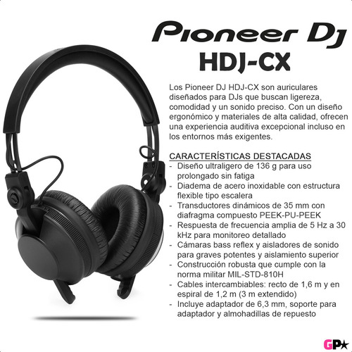 Auriculares Pioneer Dj Hdj-cx Profesionales Supraurales