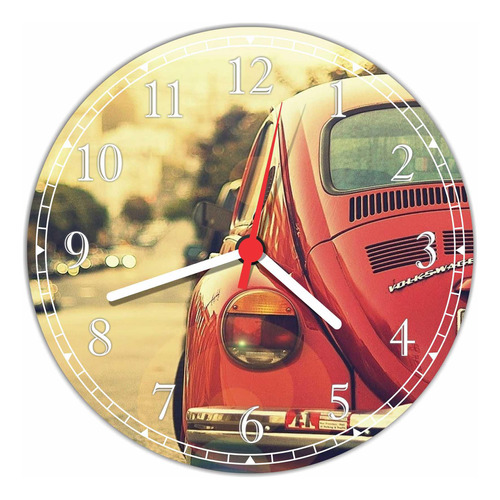 Relógio Parede Carro Fusca Vintage Retrô Decoração Quartz