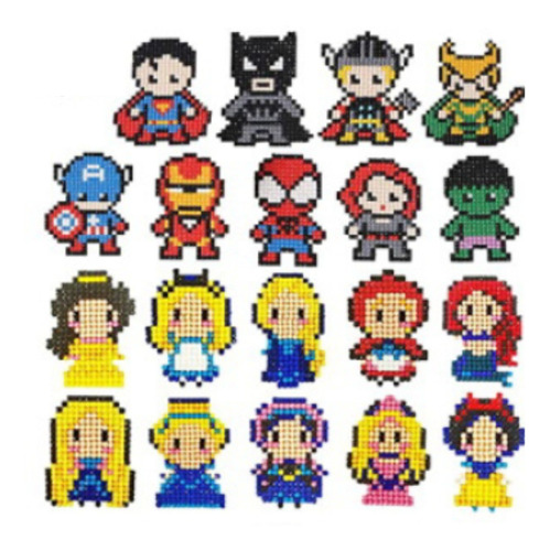 Kit Sticker Pintura Diamantes - Superheroes Y Princesas