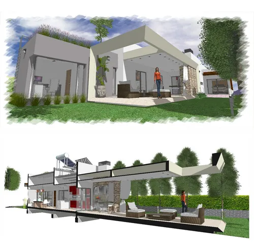 Plano De Casa Moderna Medidas Diseño Color 172m2