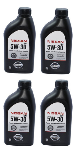 Kit 4lt Aceite Nissan 5w30 Sentra Se-r 2012