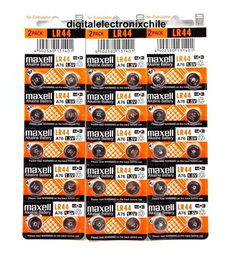 Maxell Lr44 1.5v 3 Tiras 10 Unid Cada Una Total 30 Unidades