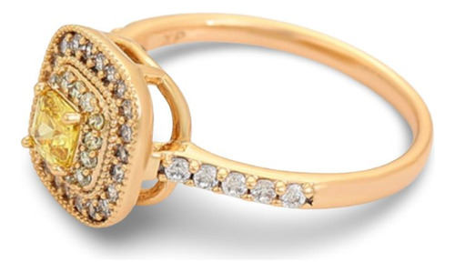 Anillo Portofino Con Diamante Amarillo Bañado En Oro
