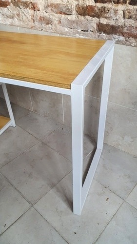 Imagen 2 de 8 de Escritorio Moderno Industrial Hierro Madera Con Estantes
