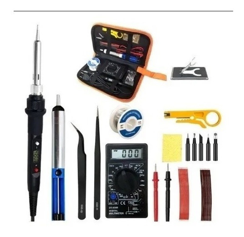 Kit De Electrónica Cautin 80w Digita Tester Estaño 17pzas Ve