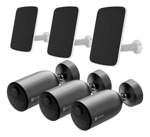 Ezviz Eb3 2k 3-pack Cámara De Seguridad Wifi 3mp Panel Solar