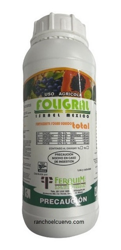 Fertilizante Foliar Foligral Biodegradable 1l