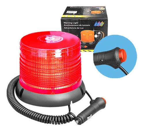 Luz Advertencia Led Grande 12v-24v 2func Rojo