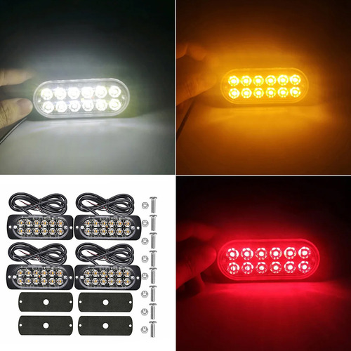 Luces De Advertencia Para Coche, Lámpara Estroboscópica, 4 U