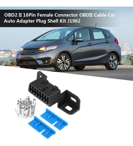 Conector Hembra Obd2 Ii 16pin Obdii Cable Adaptador Automáti