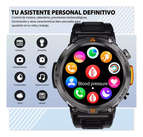 Eigiis Ke3 Smart Watch Lanterna Tática Com Duplo N