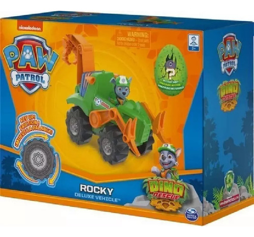 . Vehículo Paw Patrol Dino Rescue Rocky Deluxe Rev Up