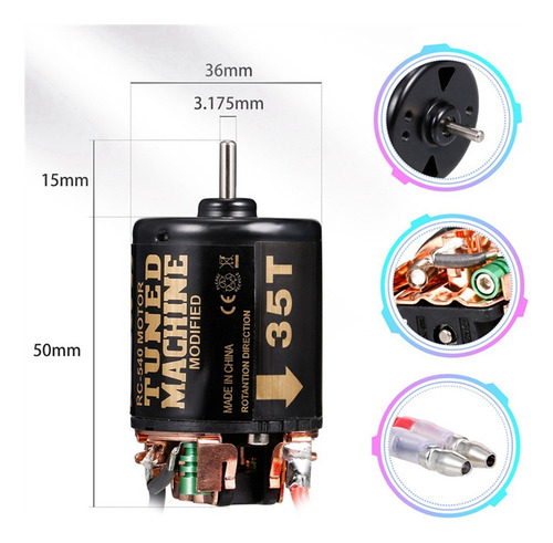 Escova De Carbono Externa 540 Brushed Motor 55t