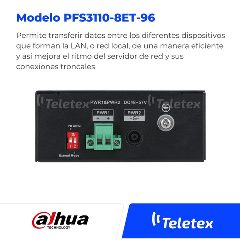 Imagen 3 de 10 de Switch Dahua Dh-pfs3110-8et-96 10 Puertos Poe 8 Puertos