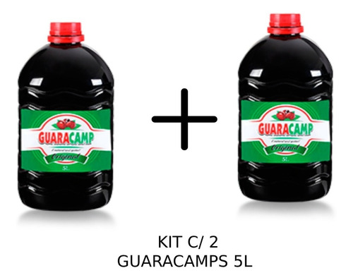  Kit C/ 2 Xarope De Guaraná Natural Guaracamp 5 Litros 