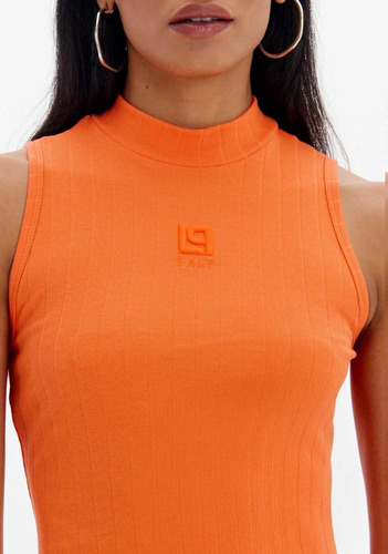 Vestido Super Midi Canelado Com Gola E Bordado Adulto Lp