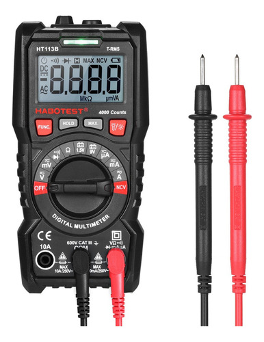 Habotest Multímetro Digital Gama Automática True Rms 4000