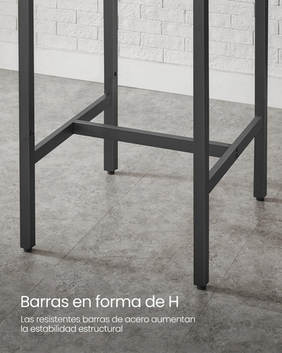 Mesa Alta Cuadrada Para Bar 60 X 60 X 92 Cm Marrón Rústico