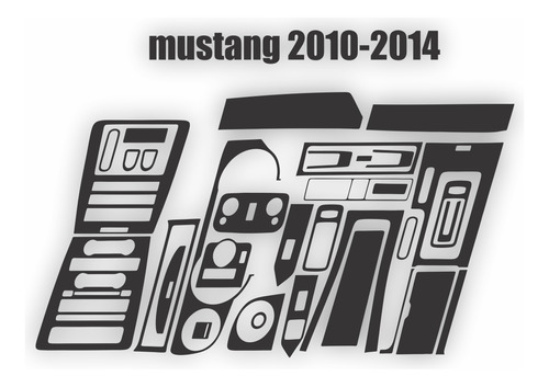 Stickers Interiores Mustang 2010-2014 Superposicion Fibra 3d