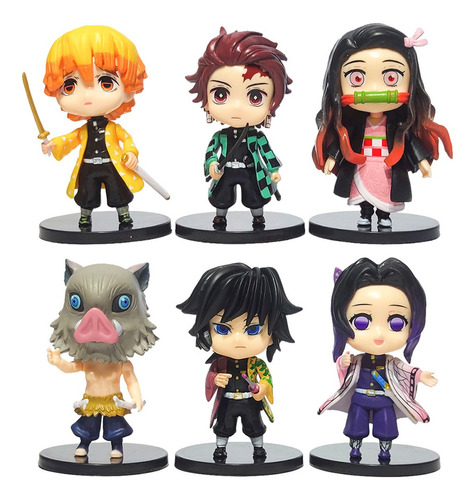 Figuras De Demon Slayer Kimetsu No Yaiba Colección Set 6  