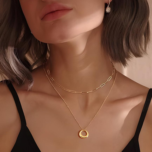 Hichoker Collares En Capas De Oro Para Mujer, Collares Chapa