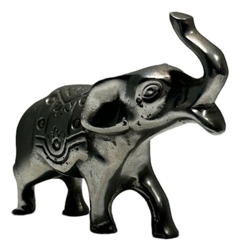 Antigua Figura Elefante Oriental Original Plateado