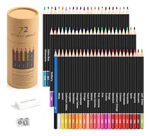 Kit 72 Piezas Lápices De Colores Arte Profesional Dibujo