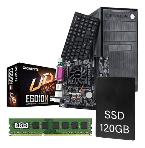 Imagen 1 de 7 de Cpu Armada Mother E6010n Amd E1 8gb Ram 120gb Ssd Gabinete