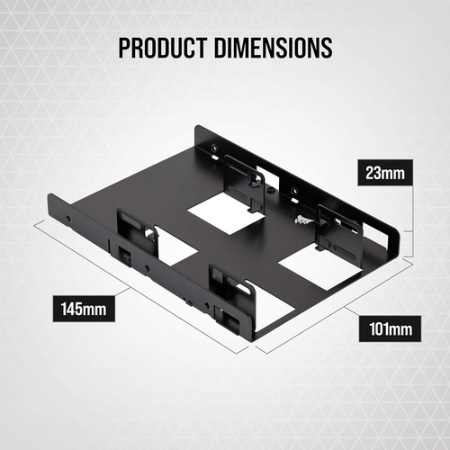 Suporte De Montagem Corsair Dual Ssd 35 Cssdbrkt2 Preto