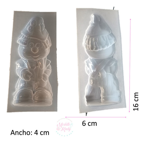 Molde Alcancía Payaso 3d Moshito Kady Para Yeso S/ranura Blanco