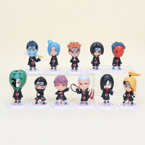 Kit 11 Action Figure Bonecos Naruto Hidan Madara Akatsuki