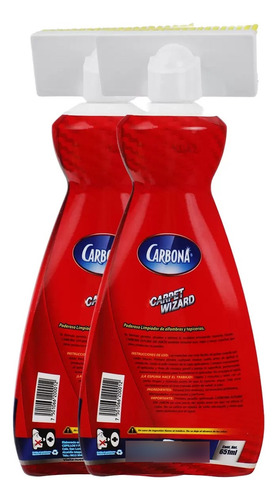 Limpiador De Telas Y Alfombras Carbona 651 Ml C/u 2 Piezas