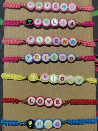 Pulseras Personalizadas Parejas Amistad El Par 3,5$