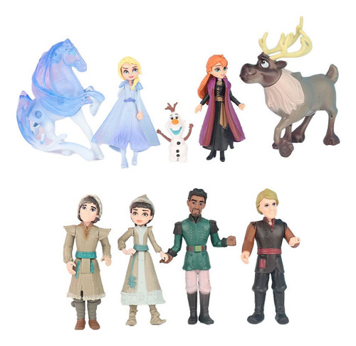 9pcs Frozen Princess Elsa Anna Kristoff Olaf Figura Modelo Y